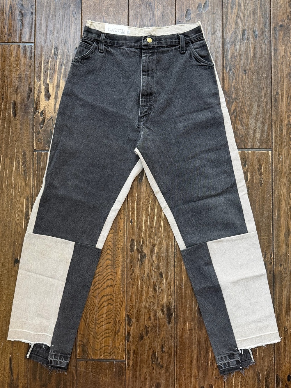 Laugh By Lafaille Upcycled Reconstructed Black Denim Jeans Size 31